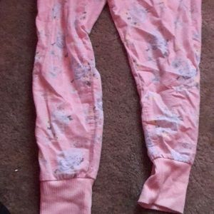 Pink sweatpants with flowers!